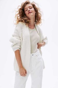 H&M Rib-knit Cardigan Pullover Damen Beige | 3254-NIFPQ