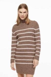 H&M Rib-knit Kleider Damen Dunkelbeige | 3082-JSFGU