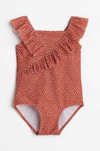 H&M Ruffled Badeanzüge Kinder Dunkeltürkis | 8206-STXYI