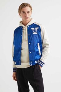 H&M Satin Bomber Jacke Herren Blau | 7165-ECAVK