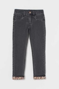 H&M Schlank Fit Gefütterte Jeans Kinder Schwarz | 1074-RWIQG