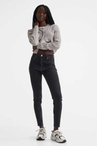 H&M Schlank High Jeans Damen Braun | 0356-XCDQN