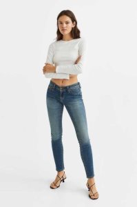 H&M Schlank Low Jeans Damen Dunkelblau | 6084-DVRZQ