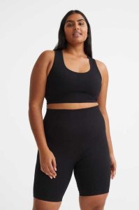 H&M Seamless Sports Bra Unterwäsche Damen Schwarz | 0193-SXMED