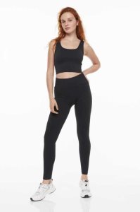 H&M Seamless Sports Leggings Hose Damen Dunkelgrau | 4576-TQZYN