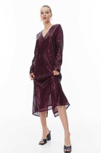 H&M Sequined Kleider Damen Bordeaux | 9820-SXDJK