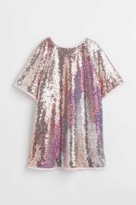 H&M Sequined Kurzes Kleid Kinder Rosa | 9580-XFRWA