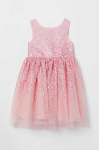 H&M Sequined Tulle Kurzes Kleid Kinder Rosa | 3659-JWBVM