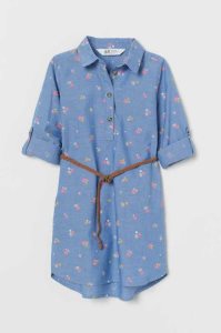 H&M Shirt Kurzes Kleid Kinder Navy Blau | 1748-WLKPZ