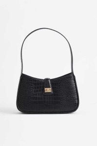 H&M Shoulder Tasche Damen Schwarz | 6195-LTAFU