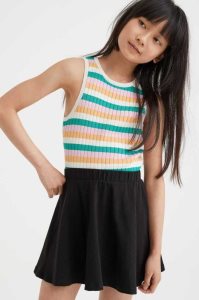 H&M Skirt Jersey Kinder Schwarz | 2450-NRTSG