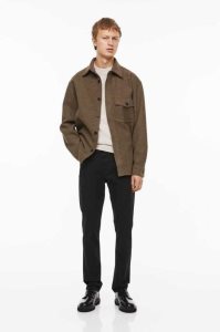 H&M Slim Fit Baumwoll Twill Hose Herren Beige | 4619-XOQBE