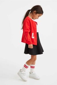 H&M Sweatshirt Skirt Hemd Kinder Rot | 5602-OXCEL
