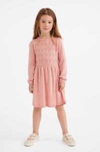 H&M Textured-knit Kurzes Kleid Kinder Dunkelbeige | 4582-BHMZC