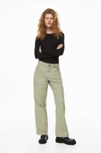 H&M Twill Cargo Hose Damen Hellkhaki Grün | 8174-NWOPM