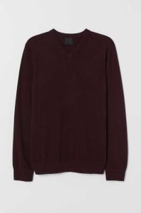 H&M V-neck Baumwoll Pullover Herren Braun | 8620-WZDMV