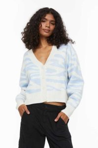 H&M V-neck Cardigan Pullover Damen Hellblau | 7235-NWSYT