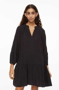 H&M V-neck Kleider Damen Schwarz | 5302-EFTRY