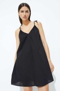 H&M V-neck Mini Kleider Damen Schwarz | 0951-EHIJK