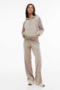 H&M Velour Hose Damen Grau Braun | 7895-CWNUT