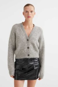 H&M Wolle-blend Cardigan Pullover Damen Grau | 0896-KJYDH