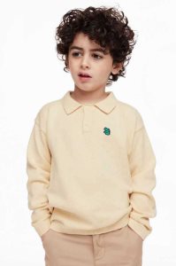H&M with Collar Pullover Kinder Hellbeige | 9142-QZEAR