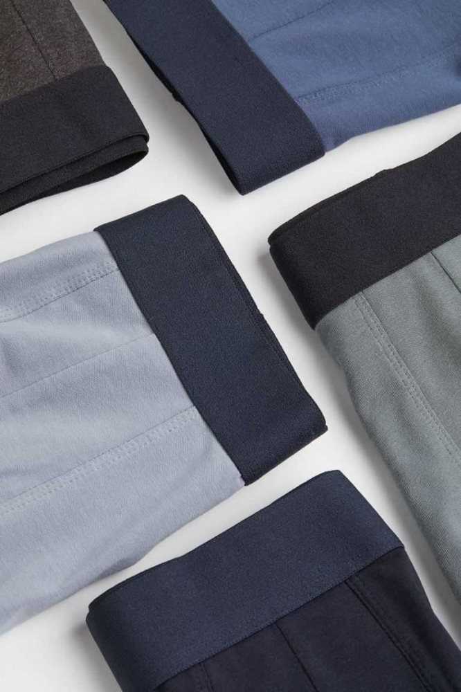 H&M 10-pack Baumwoll Boxer Shorts Unterwäsche Herren Hellblau Dunkelblau Braun | 1509-XCYWA