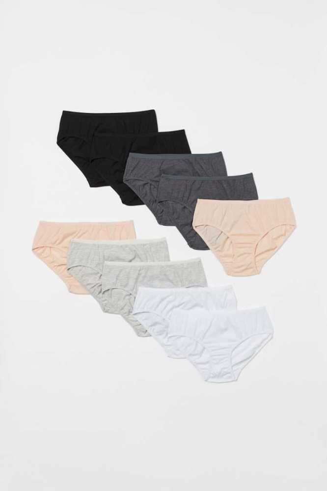 H&M 10-pack Briefs Unterwäsche Kinder Rosa Hellgrau | 1805-FYPIC