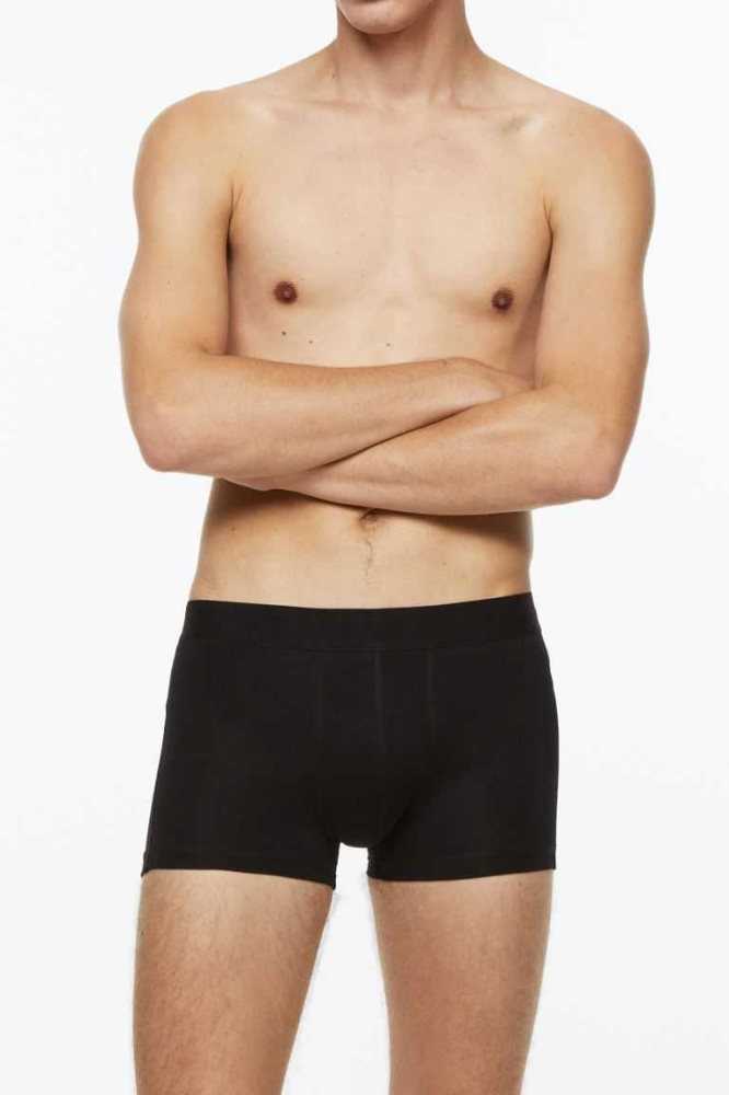 H&M 10-pack Kurzes Baumwoll Boxer Shorts Unterwäsche Herren Schwarz | 0465-KGHTL