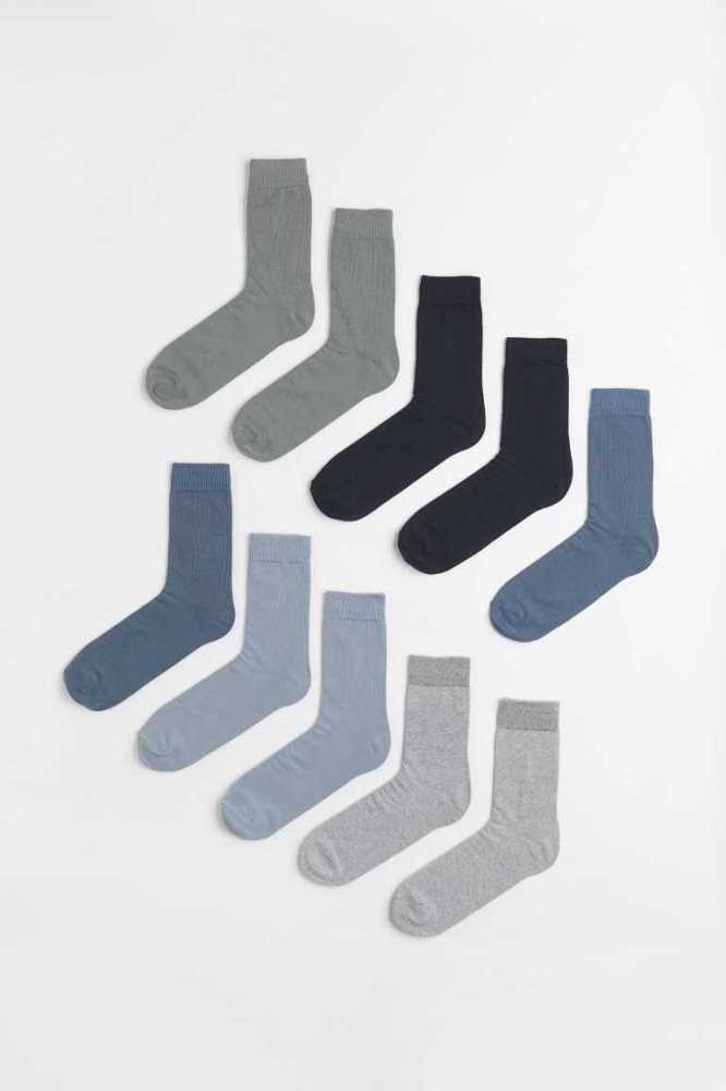 H&M 10-pack Socken Herren Grau Schwarz | 9315-HAGYT