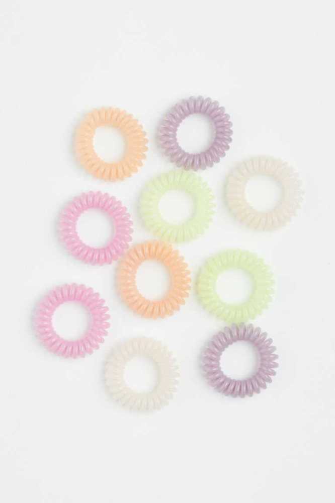 H&M 10-pack Spiral Hair Elastics Ausrüstungen Damen Koralle Rosa Hellrosa | 5162-NYJTD