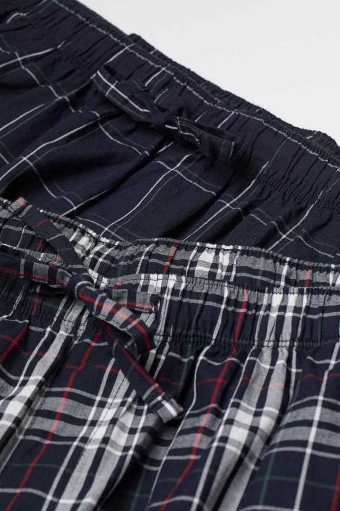 H&M 2-pack Baumwoll Pajama Pants Loungewear Herren Dunkelbraun | 3108-VCZSA