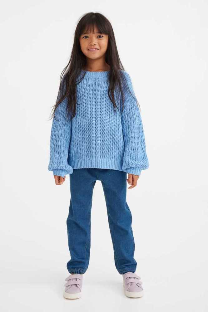 H&M 2-pack Denim Jogginghose Kinder Schwarz Blau | 3204-HTVIG