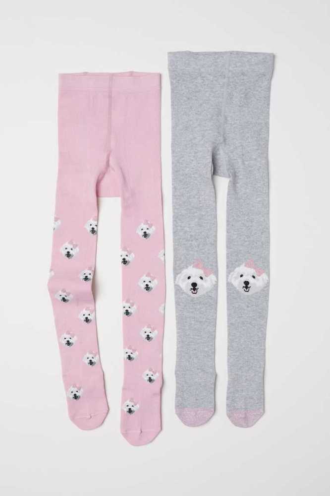 H&M 2-pack Fine-knit Strumpfhose Kinder Rosa | 9704-ZVJNY