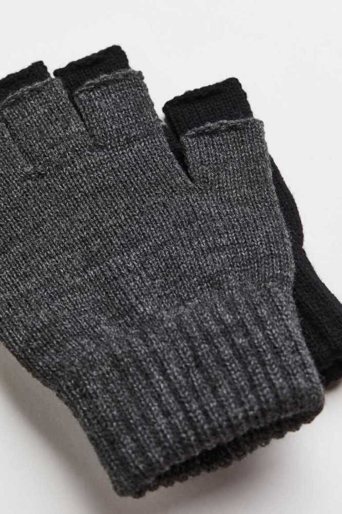 H&M 2-pack Fingerless Handschuhe Herren Schwarz | 7613-BWECD