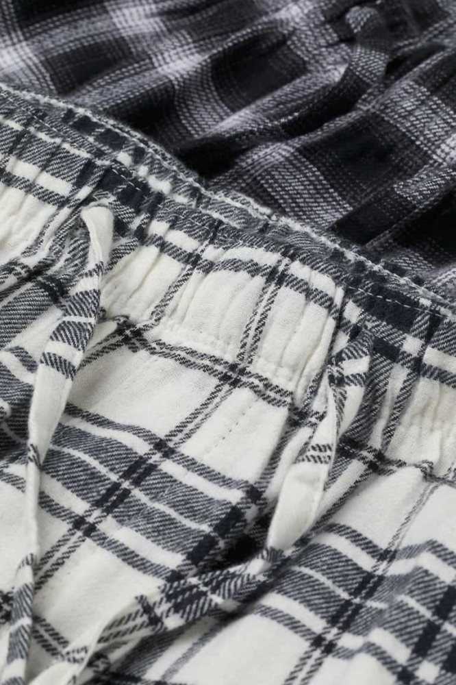 H&M 2-pack Flannel Pajama Pants Loungewear Herren Dunkelgrün | 7129-HYQLW