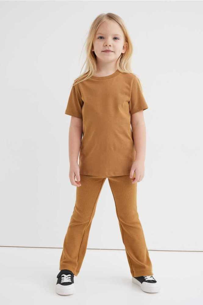 H&M 2-pack Flared Leggings Kinder Dunkelgrau Dunkelbeige | 0495-FPYHW