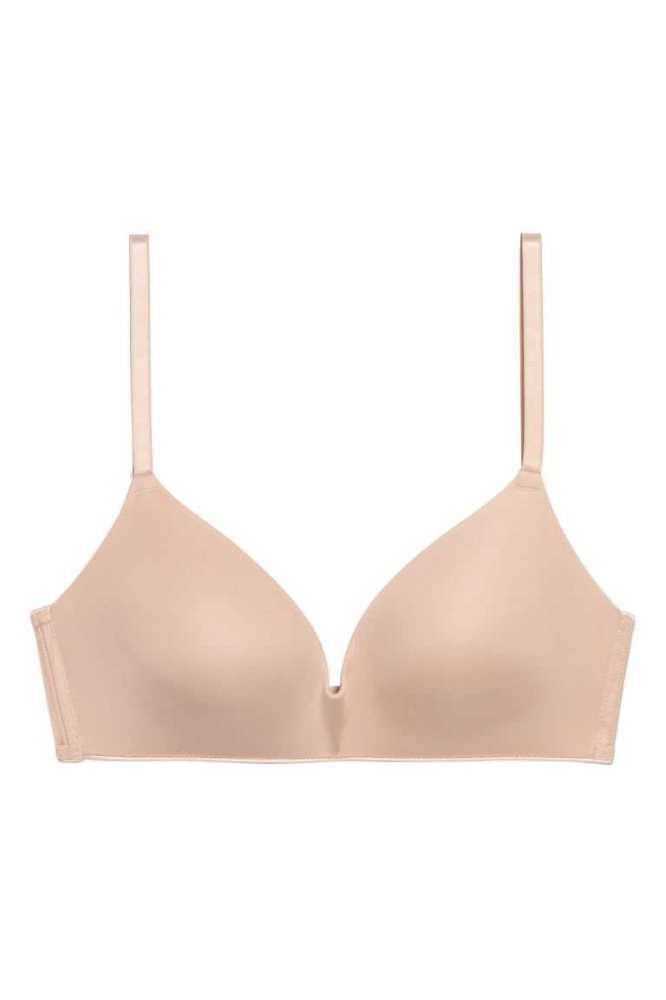 H&M 2-pack Gepolstert Microfiber Bras Unterwäsche Damen Schwarz Beige | 0489-JTINB