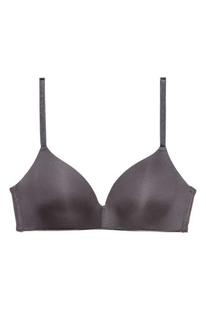 H&M 2-pack Gepolstert Microfiber Bras Unterwäsche Damen Schwarz Beige | 0489-JTINB