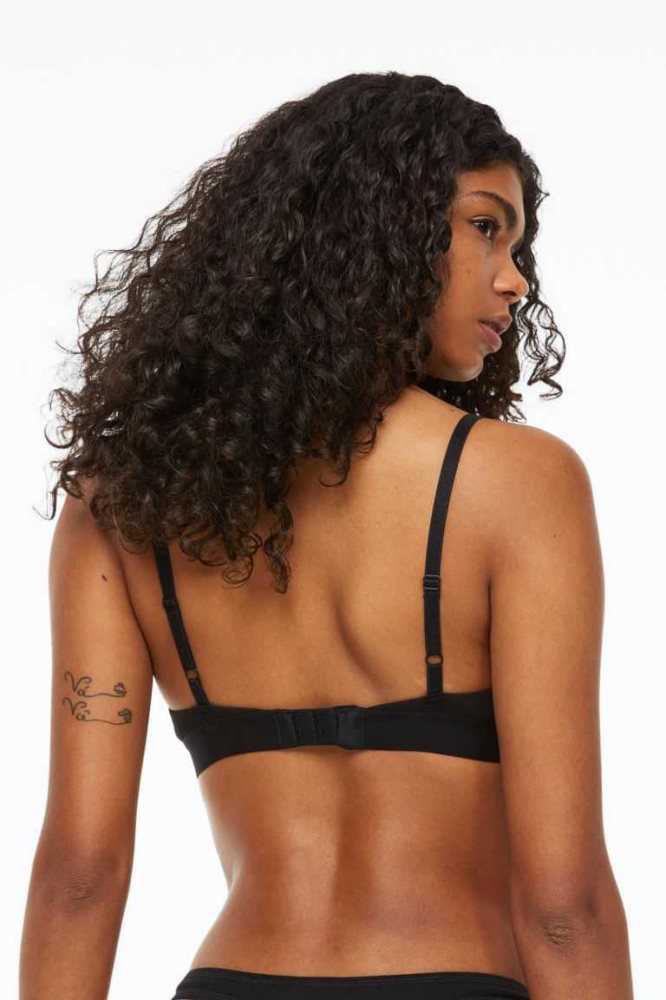 H&M 2-pack Gerippt Bra Tops Unterwäsche Damen Schwarz | 2147-CSRMB