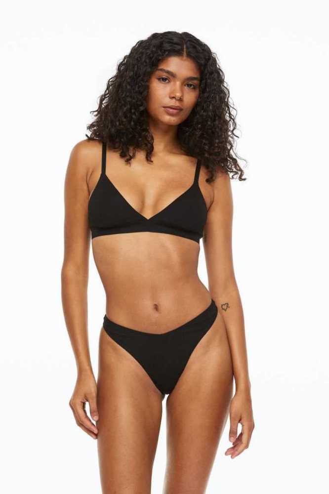 H&M 2-pack Gerippt Bra Tops Unterwäsche Damen Hellrosa Weiß | 2189-OWPZR