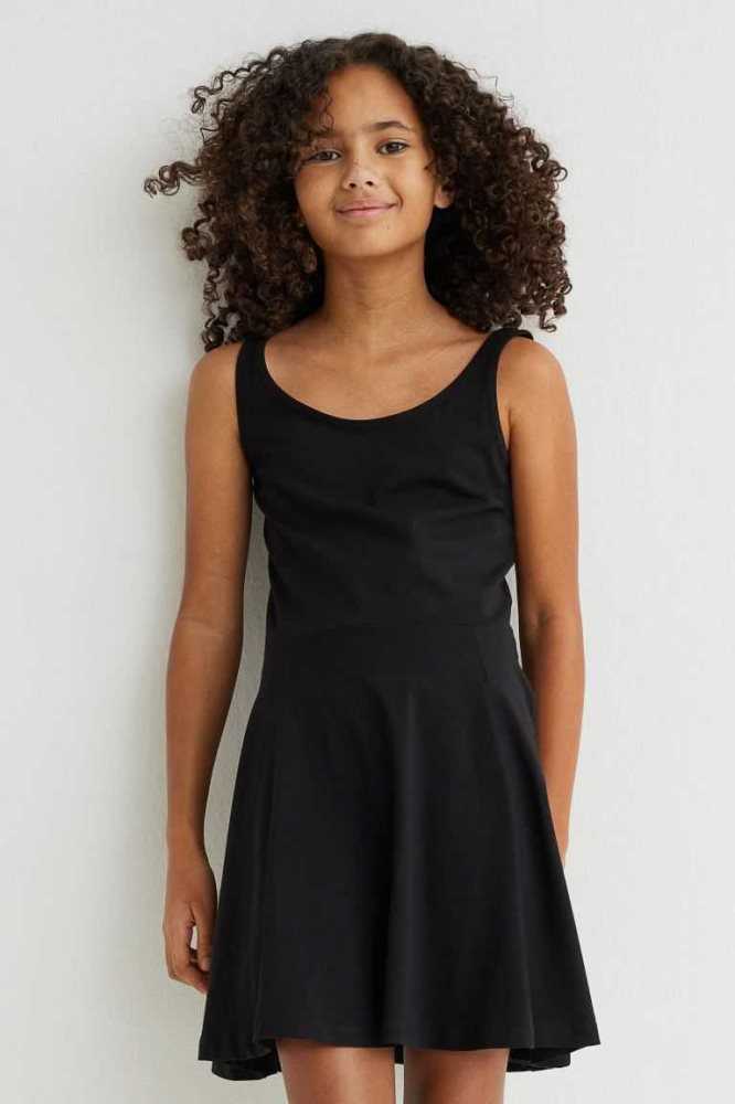 H&M 2-pack Jersey Kurzes Kleid Kinder Hellgrau Schwarz | 4261-RMSNZ