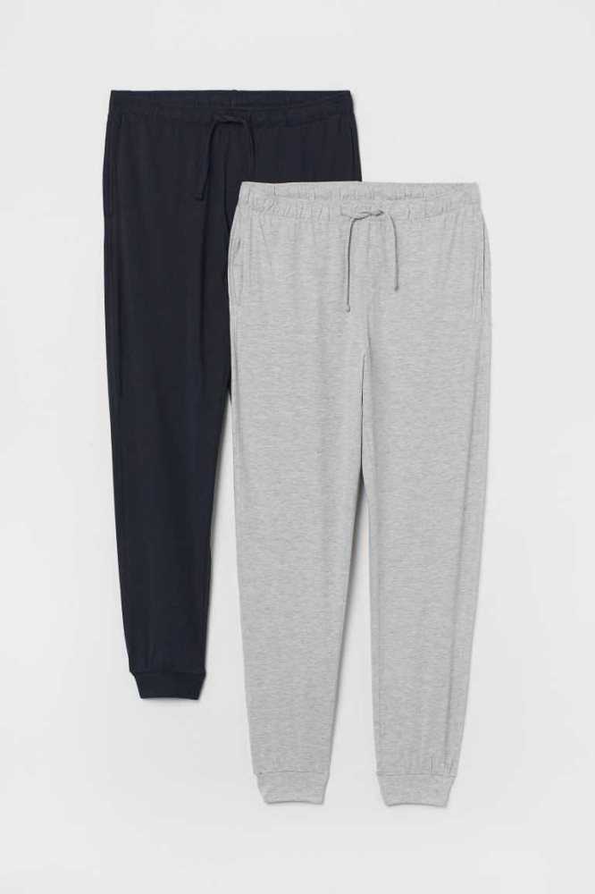 H&M 2-pack Jersey Pajama Pants Loungewear Herren Grau | 2308-YVKOW