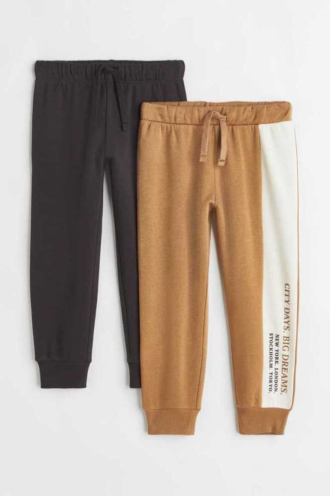 H&M 2-pack Jogginghose Kinder Hellgrau | 7430-OQDRF