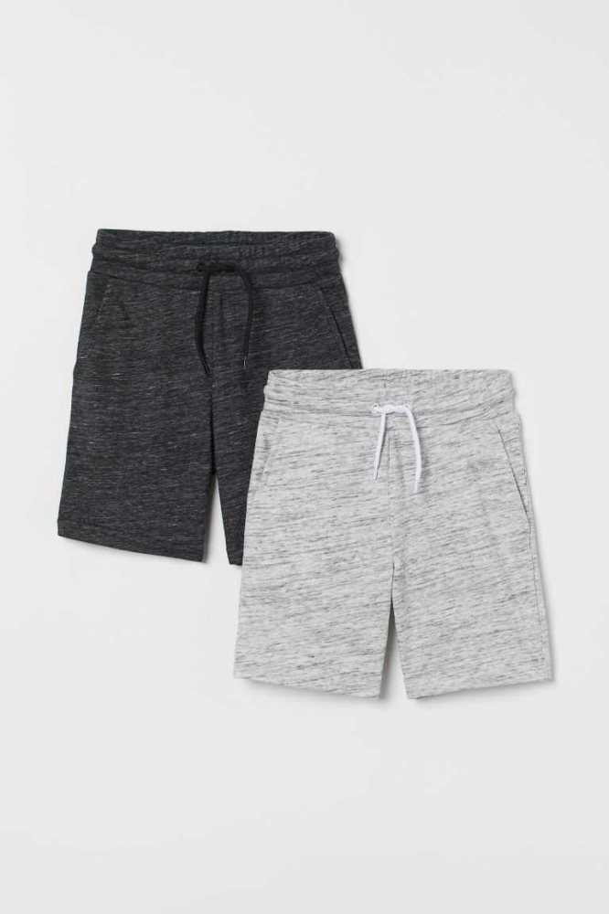 H&M 2-pack Kurze Hose Kinder Grau | 8021-RHANF