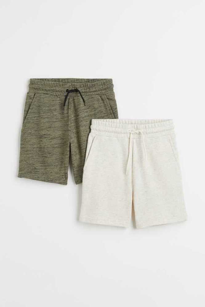 H&M 2-pack Kurze Hose Kinder Grau | 8021-RHANF