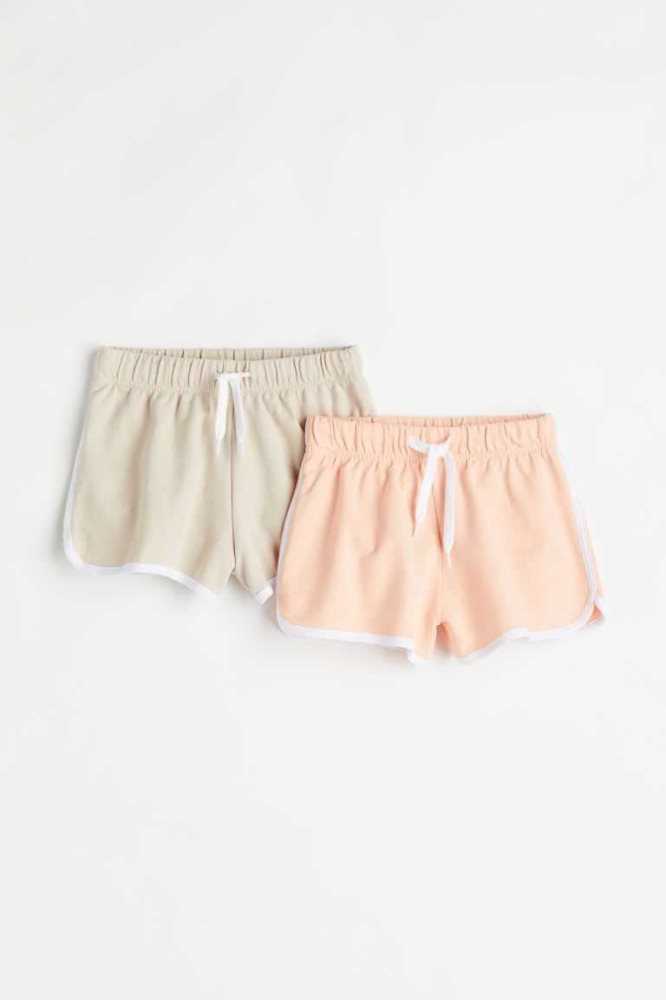 H&M 2-pack Kurze Hose Kinder Hellaprikose Hellbeige | 8029-JBEGO