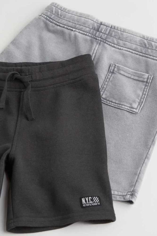 H&M 2-pack Kurze Hose Kinder Hellgrau Dunkelgrau | 0918-AXDIN