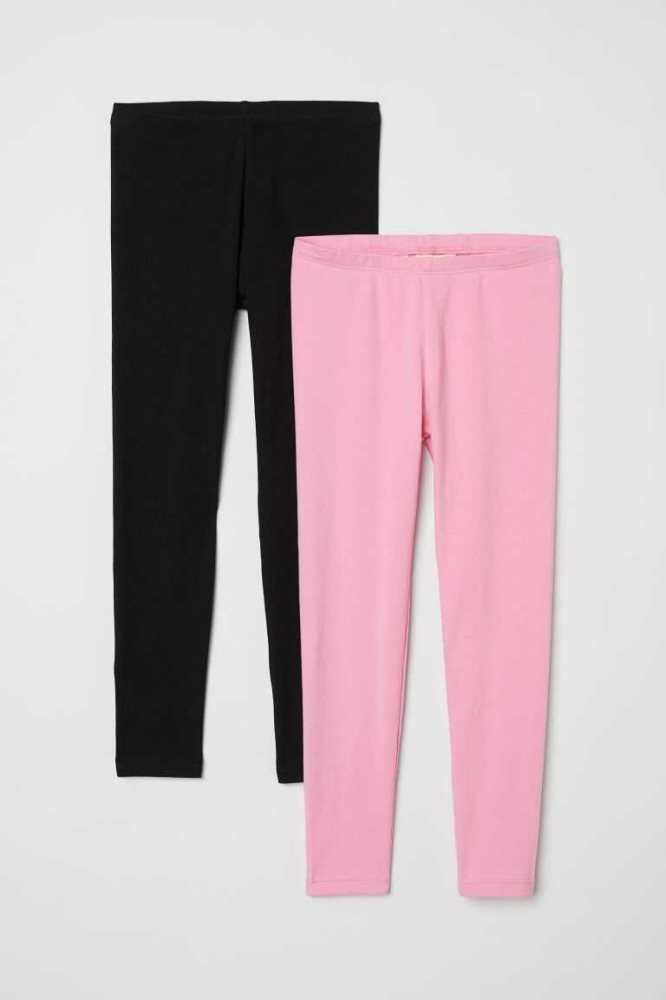 H&M 2-pack Leggings Kinder Schwarz | 0489-OYWLA