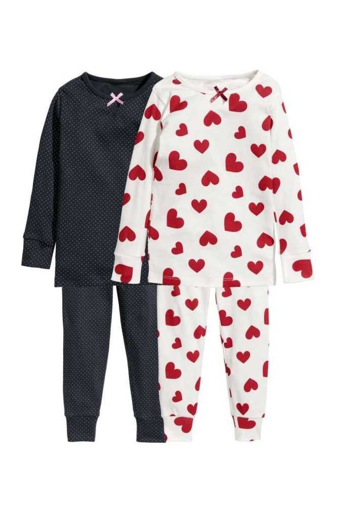 H&M 2-pack Pajamas Jersey Kinder Hellrosa | 7391-SMXAR